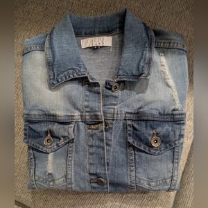 Womens Denim Jacket with Button Details